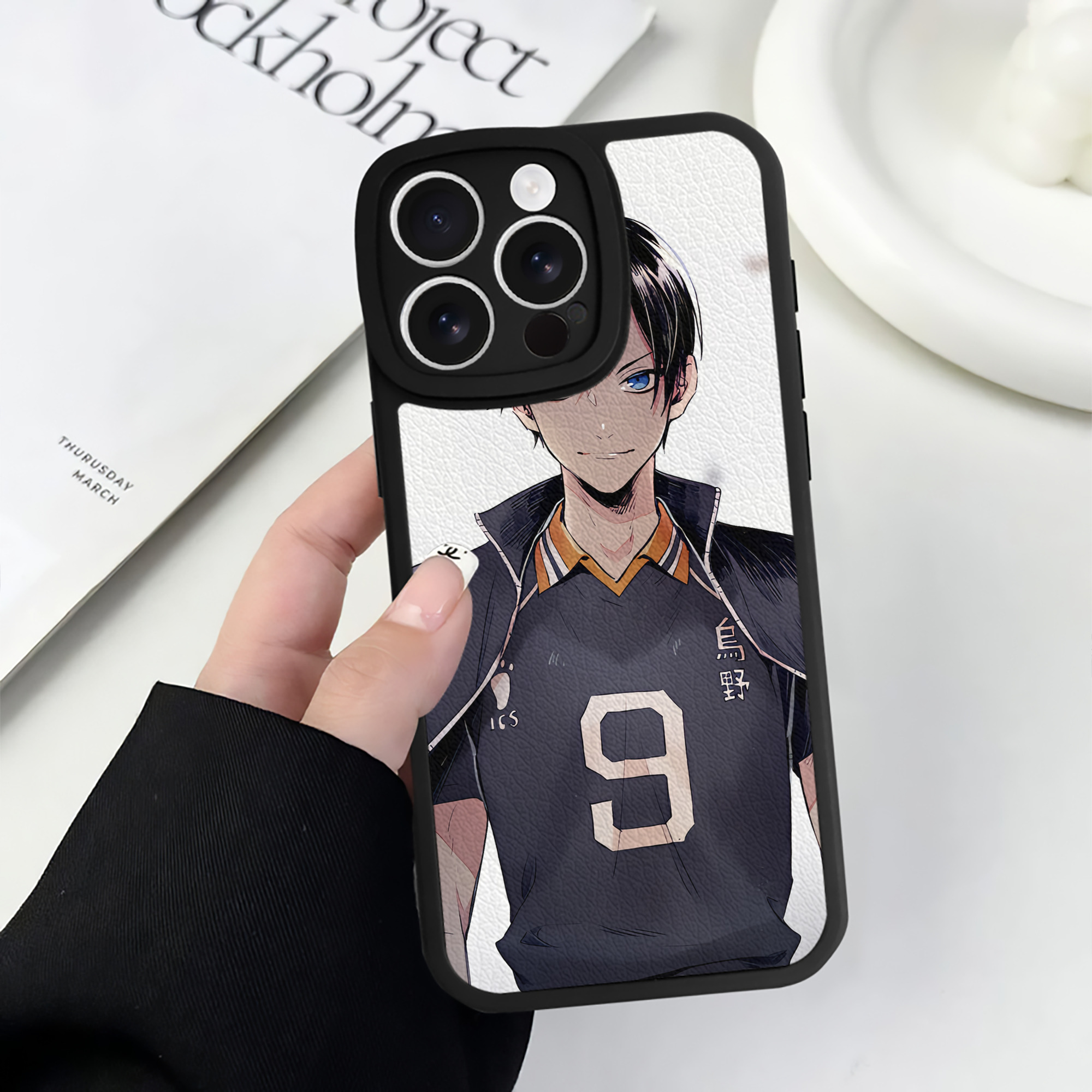 （画像用） ハイキュー!! Haikyu!! 【iPhone 16シリーズ対応】シリコンスマホケース（レザー調） 材質：シリコン